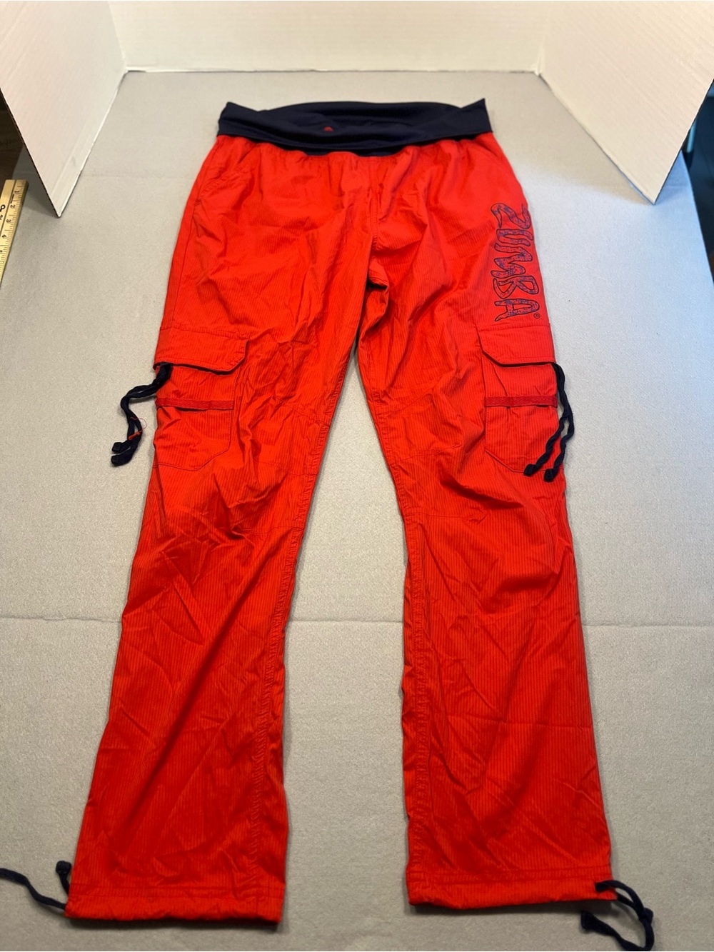 Zumba Pants Marvelous Red Blue Dance Fitness Medium Pockets
